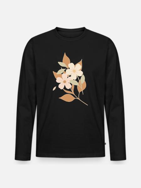 Drawn flowers - Men's Premium Organic Long Sleeve Shirt - black