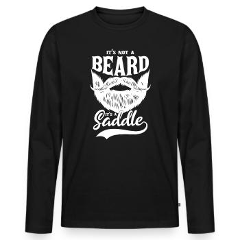 Bart zum Sattel Vintage-Logo - Männer Premium Bio Langarmshirt - Schwarz - Vorne - Nico (187cm)