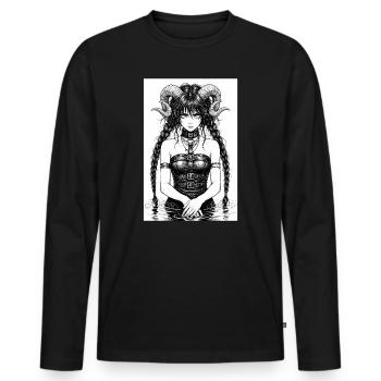 Sirène gothique dans l’eau - T-shirt manches longues Premium bio Homme - noir - Devant - Nico (187cm)