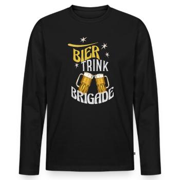 Bier Trink Brigade Biertrinker Männerabend - Männer Premium Bio Langarmshirt - Schwarz - Vorne - Nico (187cm)