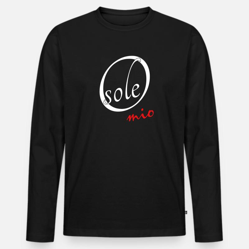 O sole mio - Männer Premium Bio Langarmshirt - Schwarz