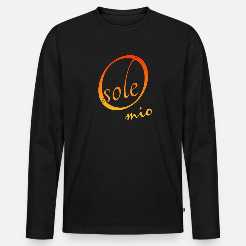 O sole mio flirten Flirtspruch - Männer Premium Bio Langarmshirt - Schwarz