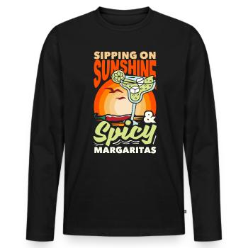 Attenzione Spicy Margarita Cocktail Lover's - Männer Premium Bio Langarmshirt - Schwarz - Vorne - Nico (187cm)