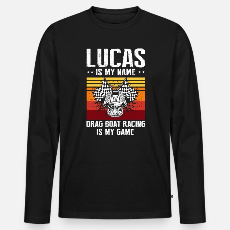 Drag Boot Design für Rennbootfahrer - Männer Premium Bio Langarmshirt - Schwarz
