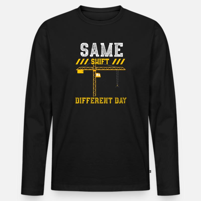 Same Shift Different Day - Männer Premium Bio Langarmshirt - Schwarz