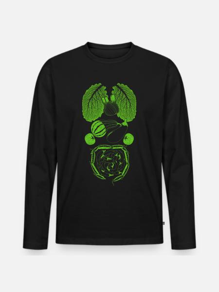 Vegetable organs anatomy - Men's Premium Organic Long Sleeve Shirt - black