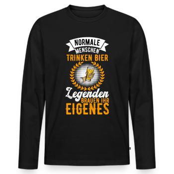 Bierbrauer Bierbrauen Bier Geschenk - Männer Premium Bio Langarmshirt - Schwarz - Vorne - Nico (187cm)