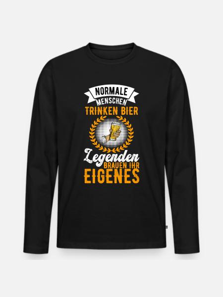 Bierbrauer Bierbrauen Bier Geschenk - Männer Premium Bio Langarmshirt - Schwarz