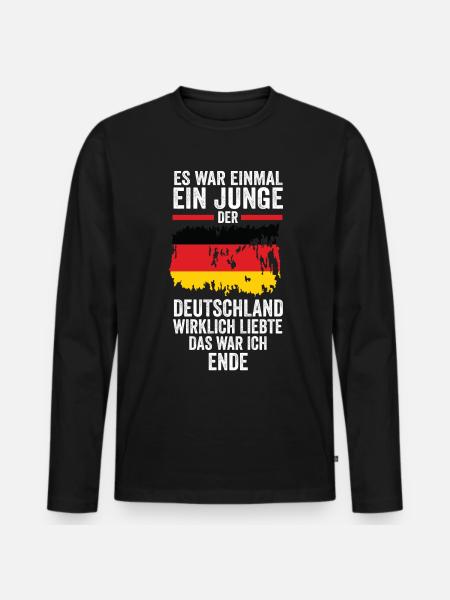Deutschland Deutscher Deutsches - Männer Premium Bio Langarmshirt - Schwarz