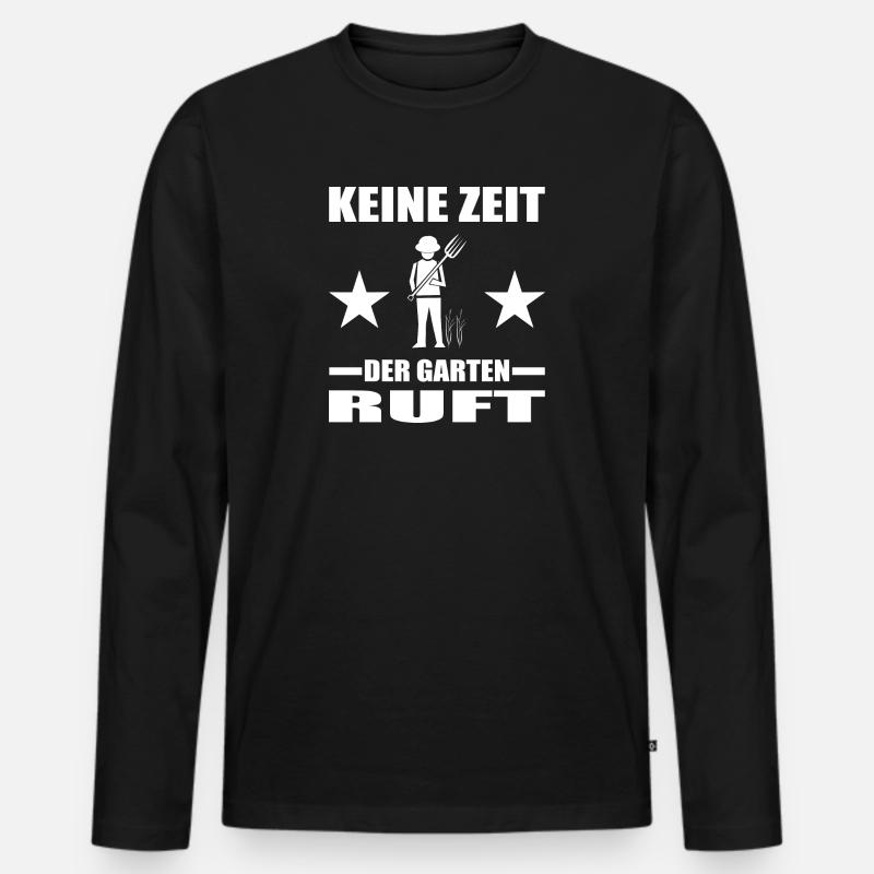 Garten - Männer Premium Bio Langarmshirt - Schwarz