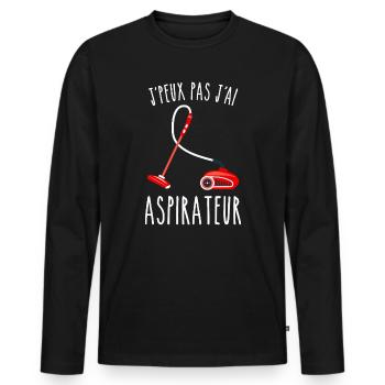 I can't I have a vacuum cleaner - Men's Premium Organic Long Sleeve Shirt - black - Front - Nico (187cm)