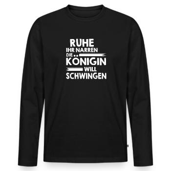 Rühe ihr Narren der König will Schwingen - Männer Premium Bio Langarmshirt - Schwarz - Vorne - Nico (187cm)