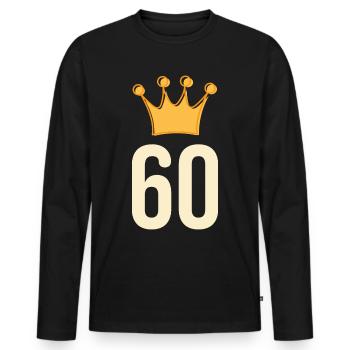 60e anniversaire de Krone - T-shirt manches longues Premium bio Homme - noir - Devant - Nico (187cm)