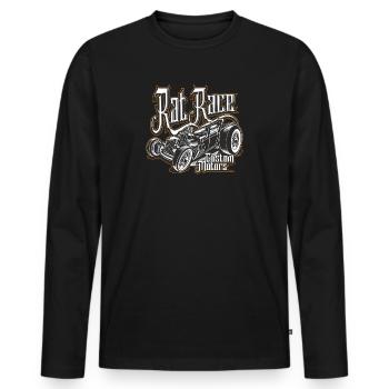 Rat Race - Hot Rod Style - Men's Premium Organic Long Sleeve Shirt - black - Front - Nico (187cm)