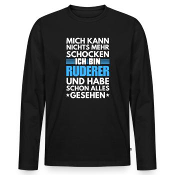 Nicht schockbarer Ruderer - Männer Premium Bio Langarmshirt - Schwarz - Vorne - Nico (187cm)
