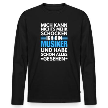 Non-shockable musician - Men's Premium Organic Long Sleeve Shirt - black - Front - Nico (187cm)
