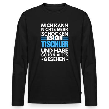 Charpentier non choquable - T-shirt manches longues Premium bio Homme - noir - Devant - Nico (187cm)