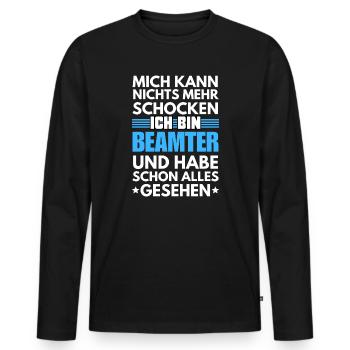 Fonctionnaire non choquable - T-shirt manches longues Premium bio Homme - noir - Devant - Nico (187cm)