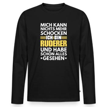 Nicht schockbarer Ruderer - Männer Premium Bio Langarmshirt - Schwarz - Vorne - Nico (187cm)