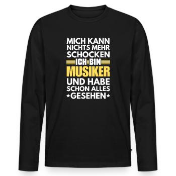 Non-shockable musician - Men's Premium Organic Long Sleeve Shirt - black - Front - Nico (187cm)