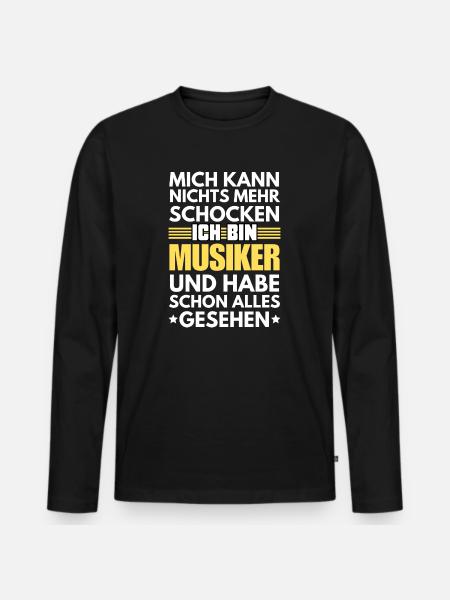 Non-shockable musician - Men's Premium Organic Long Sleeve Shirt - black
