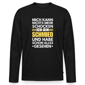 Forgeron non électrocutable - T-shirt manches longues Premium bio Homme - noir - Devant - Nico (187cm)