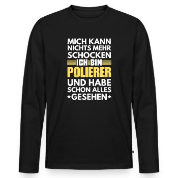 Nicht schockbarer Polierer - Männer Premium Bio Langarmshirt - Schwarz - Vorne - Nico (187cm)