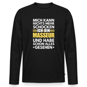 Nicht schockbarer Masseur - Männer Premium Bio Langarmshirt - Schwarz - Vorne - Nico (187cm)