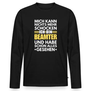 Nicht schockbarer Beamter - Männer Premium Bio Langarmshirt - Schwarz - Vorne - Nico (187cm)