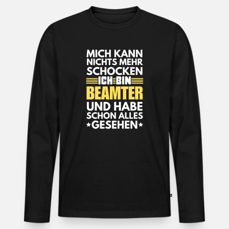 Nicht schockbarer Beamter - Männer Premium Bio Langarmshirt - Schwarz