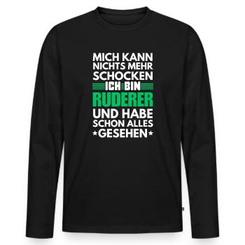 Nicht schockbarer Ruderer - Männer Premium Bio Langarmshirt - Schwarz - Vorne - Nico (187cm)
