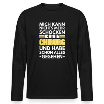 Chirurgien non choquable - T-shirt manches longues Premium bio Homme - noir - Devant - Nico (187cm)