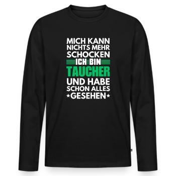 Non-shockable diver - Men's Premium Organic Long Sleeve Shirt - black - Front - Nico (187cm)