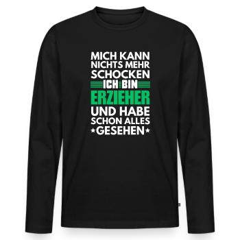 Non-shockable educator - Men's Premium Organic Long Sleeve Shirt - black - Front - Nico (187cm)
