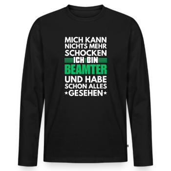 Officier non choquable - T-shirt manches longues Premium bio Homme - noir - Devant - Nico (187cm)