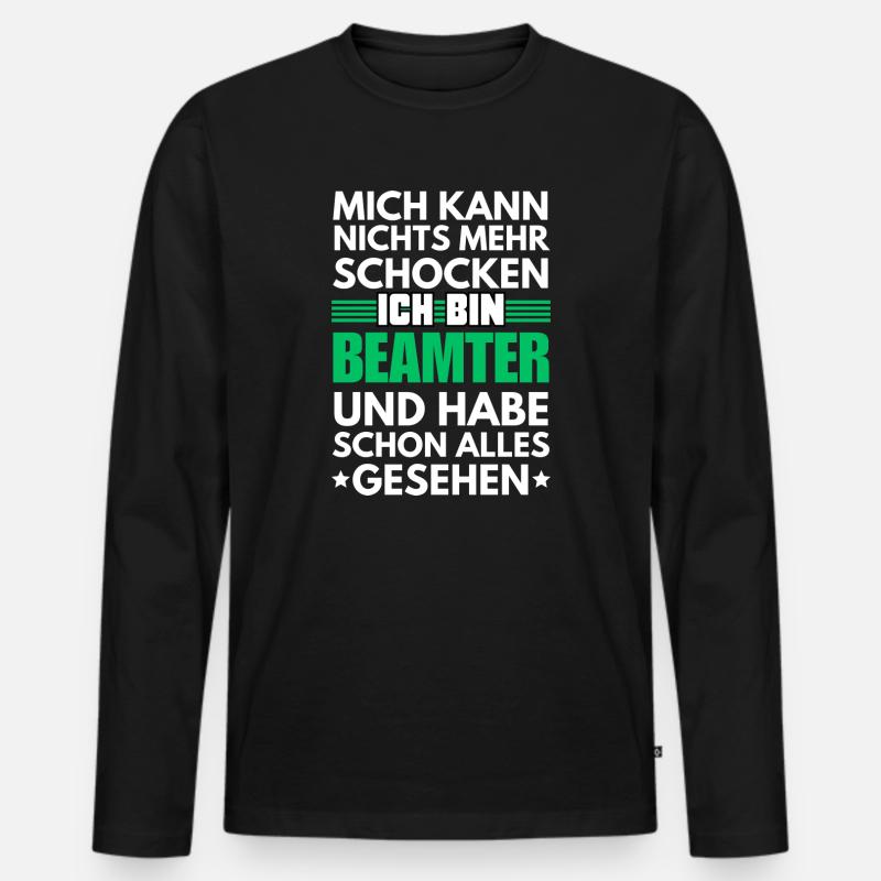 Nicht schockbarer Beamter - Männer Premium Bio Langarmshirt - Schwarz