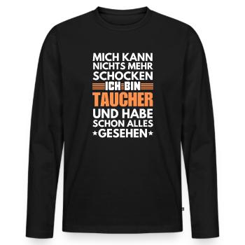 Non-shockable diver - Men's Premium Organic Long Sleeve Shirt - black - Front - Nico (187cm)