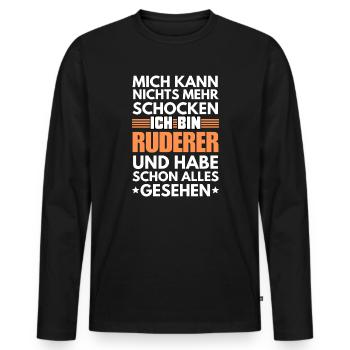 Nicht schockbarer Ruderer - Männer Premium Bio Langarmshirt - Schwarz - Vorne - Nico (187cm)