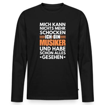 Non-shockable musician - Men's Premium Organic Long Sleeve Shirt - black - Front - Nico (187cm)