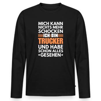 Non-Shockable Trucker - Men's Premium Organic Long Sleeve Shirt - black - Front - Nico (187cm)