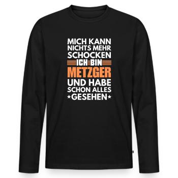 Boucher non choquable - T-shirt manches longues Premium bio Homme - noir - Devant - Nico (187cm)