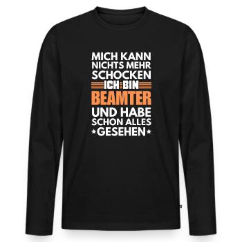 Nicht schockbarer Beamter - Männer Premium Bio Langarmshirt - Schwarz - Vorne - Nico (187cm)