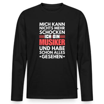 Non-shockable musician - Men's Premium Organic Long Sleeve Shirt - black - Front - Nico (187cm)