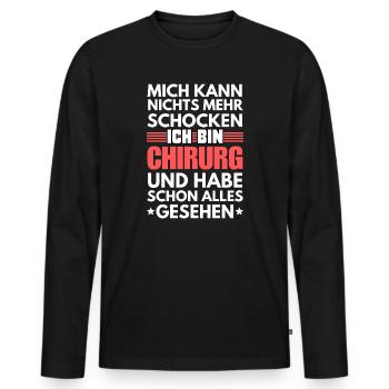 Unshockable surgeon - Men's Premium Organic Long Sleeve Shirt - black - Front - Nico (187cm)