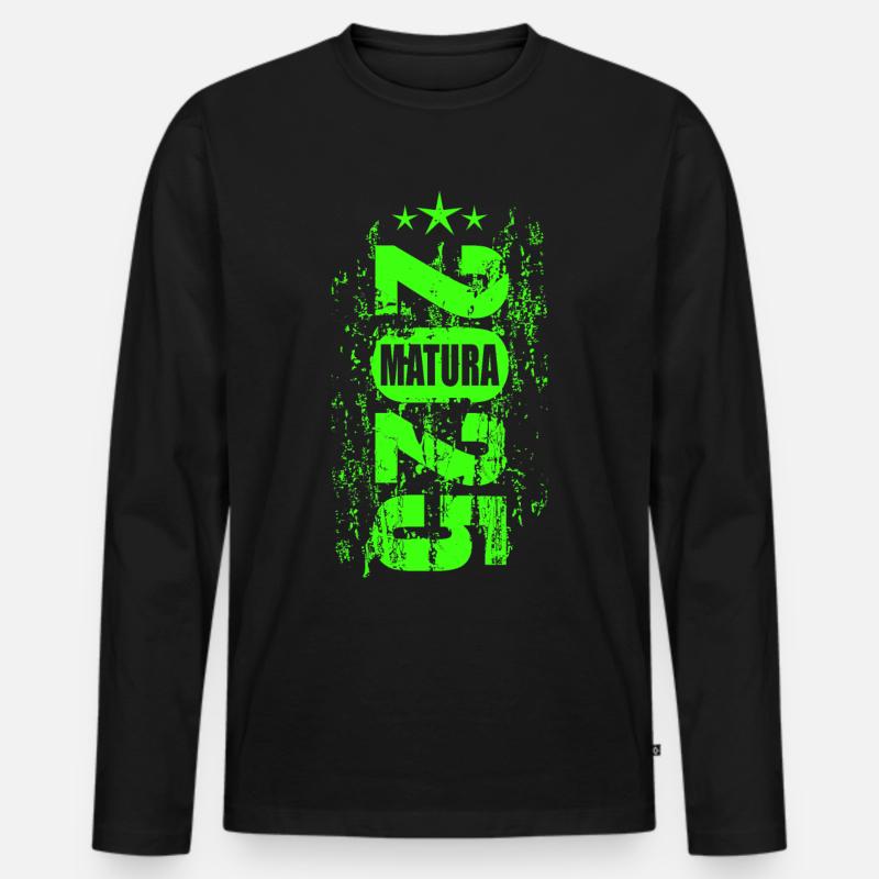 Matura 2025 - Männer Premium Bio Langarmshirt - Schwarz