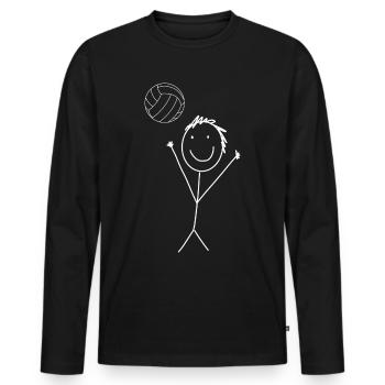 Volleyball stick figures - Men's Premium Organic Long Sleeve Shirt - black - Front - Nico (187cm)