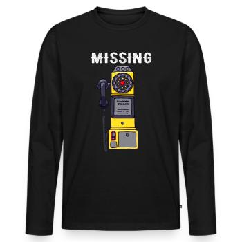 Missing Pay Phone Retro Missing Pay Phone Funny - Men's Premium Organic Long Sleeve Shirt - black - Front - Nico (187cm)