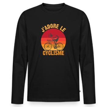 I love cycling birthday gift - Men's Premium Organic Long Sleeve Shirt - black - Front - Nico (187cm)