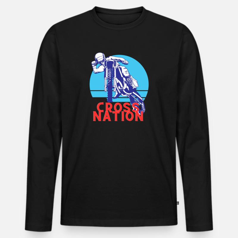 Cross Nation - Männer Premium Bio Langarmshirt - Schwarz