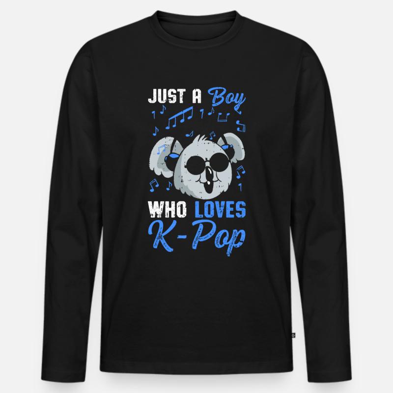 K-Pop - Männer Premium Bio Langarmshirt - Schwarz
